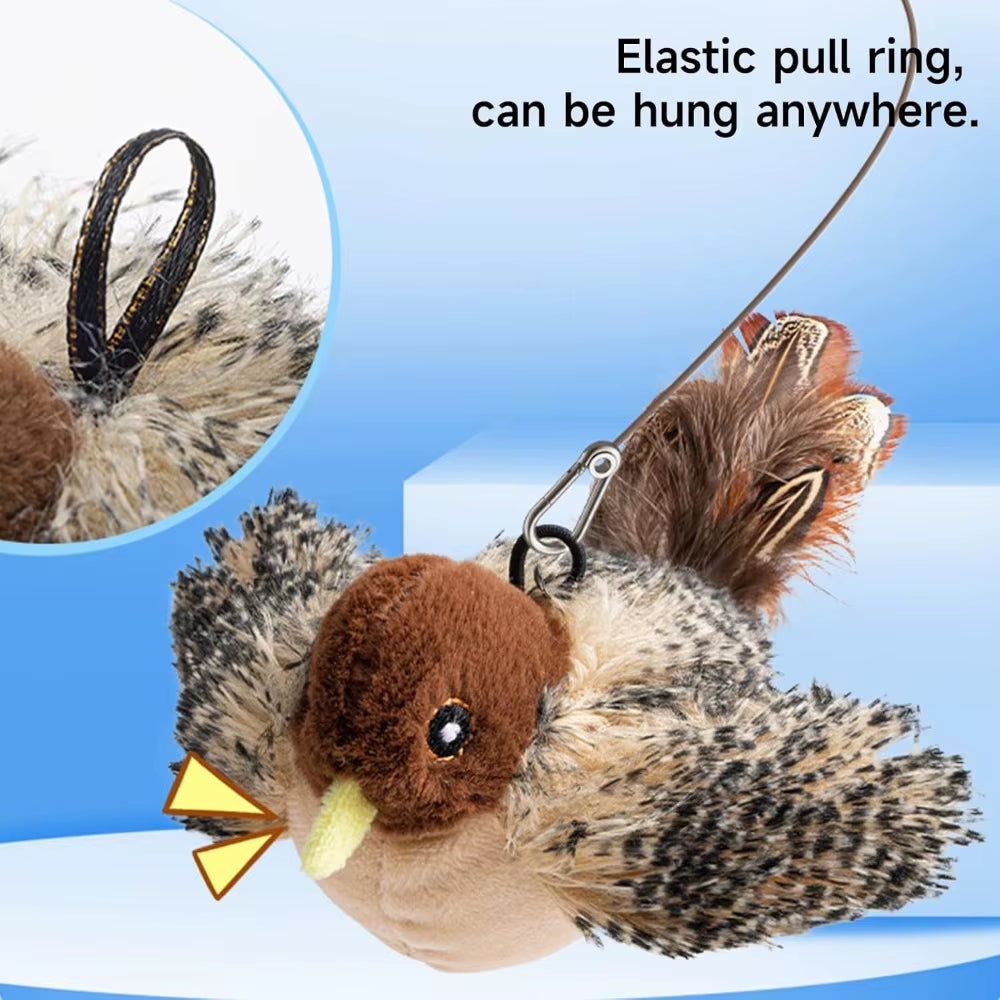 Flapping Bird Cat Toy, Interactive Flappy Bird Cat Toy Bird Toy for Cats, Simulated Chirping Bird Cat Toy, Interactive Cat Toy